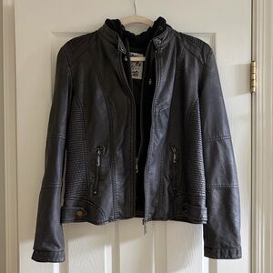 By Johnny Charcoal/Black Faux Leather Jacket